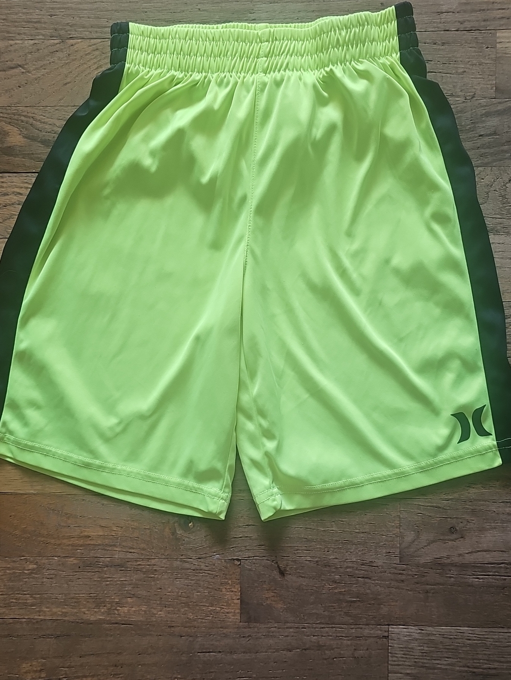 Hurley Neon Lime Athletic Shorts with Black Panels